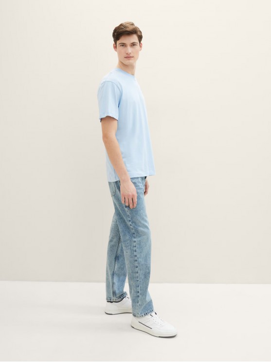 Мужские джинсы Tom Tailor светло-синего цвета со средней посадкой и широким фасоном