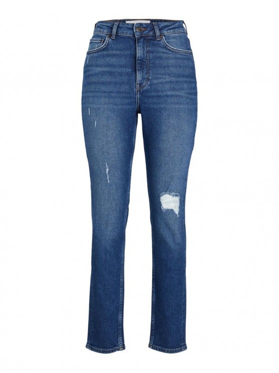 JJXX Women's High Waisted Skinny Ripped Dark Blue Jeans