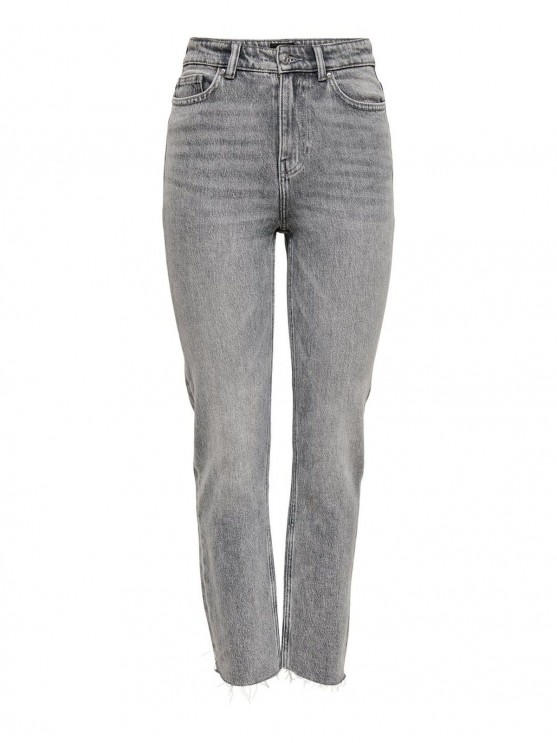 Get Stylish with Only's High-Waisted Straight Grey Jeans for Women