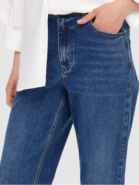 Жіночі джинси від Only: висока посадка, модний фасон, темно-синій колір