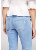 Скіні джинси s.Oliver з високою посадкою та рваннями - блакитний фасон для жінок.
