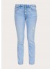 Скіні джинси s.Oliver з високою посадкою та рваннями - блакитний фасон для жінок.