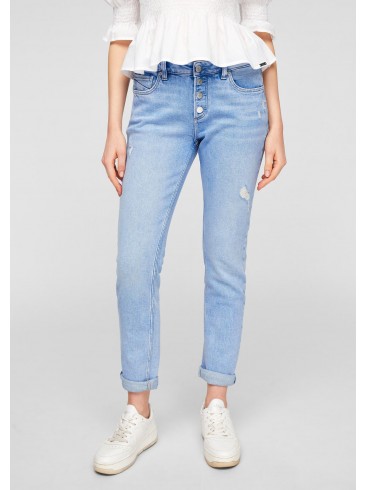 Skinny high rise ripped jeans in blue - s.Oliver 2061264-54Z6
