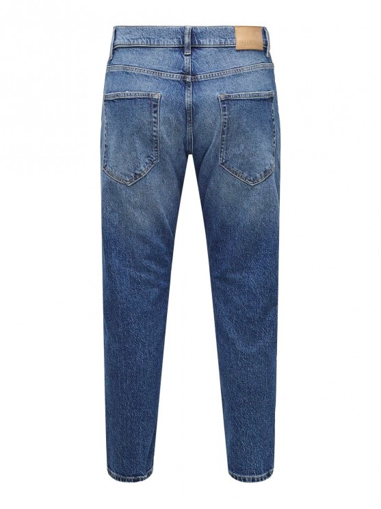 Only and Sons Tapered Medium Blue Denim Jeans for Men