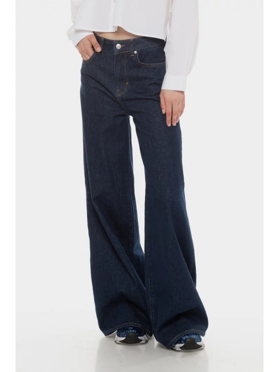 Tom Tailor Women's High-Rise Wide-Leg Blue Jeans