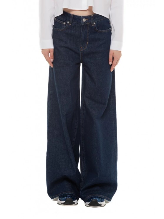 Широкі джинси високої посадки Tom Tailor, сині - жіночі.