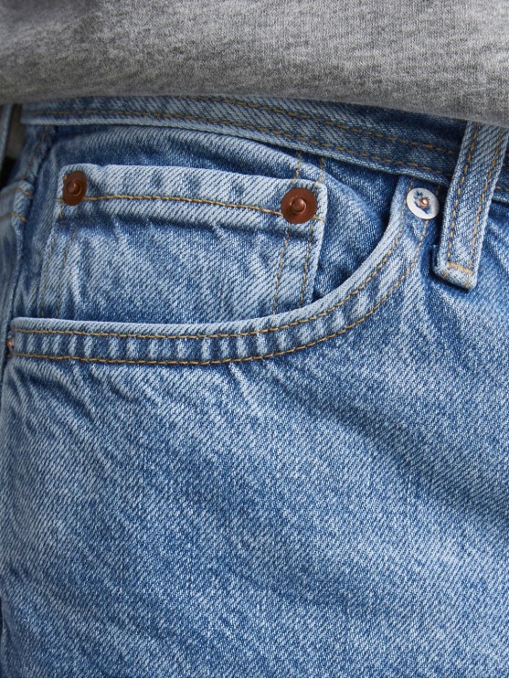 Jack Jones Loose Fit High Rise Blue Denim Jeans for Men