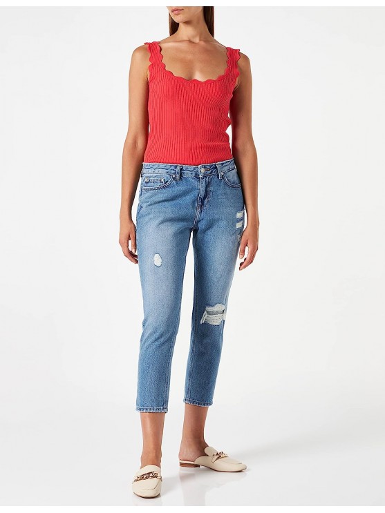 Get trendy with LTB boyfriend jeans - ripped and low-waisted in blue