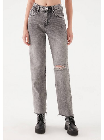 Широкие рваные джинсы серого цвета - Mavi 101047-34603