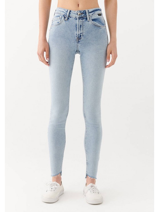 Жіночі джинси Mavi Скіні блакитного кольору високою посадкою