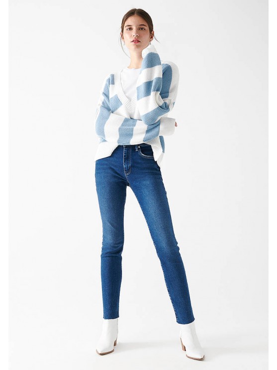 Женские джинсы Mavi с высокой посадкой и завуженным фасоном, синего цвета
