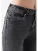 Сірі джинси високої посадки зі скіні фасоном від Mavi для жінок