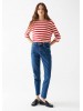 Stylish High-rise Mavi Jeans for Women - Blue Mom Fit