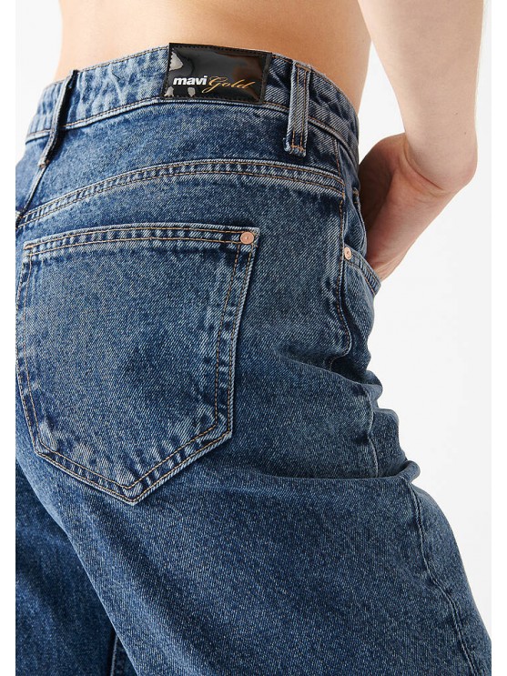 Широкі джинси високої посадки синього кольору від Mavi для жінок