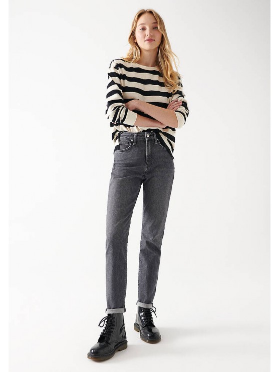 Сірі високі мом джинси бренду Mavi для жінок