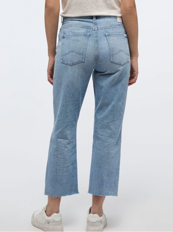 Прямі укорочені джинси високої посадки для жінок від Mustang