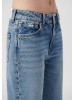 Широкие женские джинсы Mavi с высокой посадкой и рваными деталями