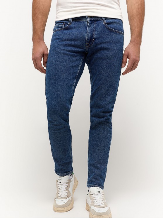 Mustang Men's Low-Rise Slim Fit Blue Jeans