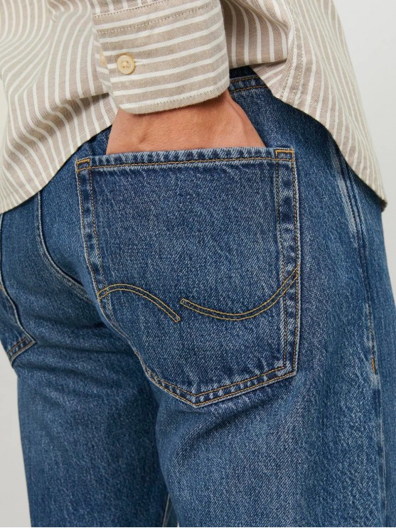 Jack Jones Men's High-Waisted Loose Blue Jeans