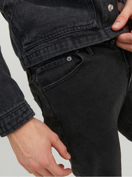 Jack Jones чоловічі джинси з високою посадкою та широким фасоном в сірому кольорі
