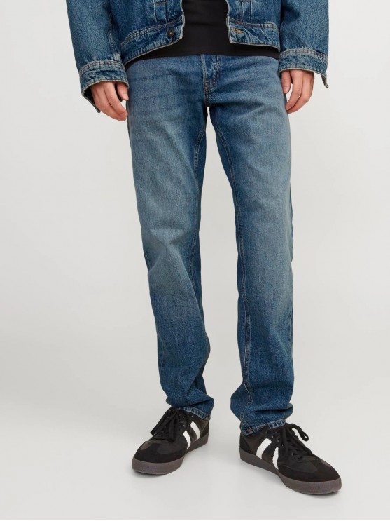 Jack Jones Blue Denim Tapered Jeans for Men