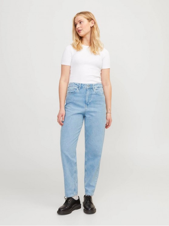 Женские джинсы с высокой посадкой и светло-синим оттенком от бренда JJXX