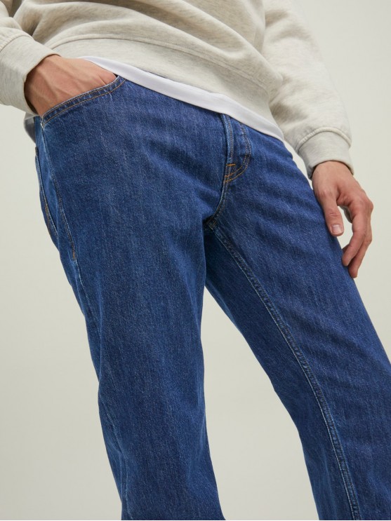Mужские джинсы Jack Jones, синего цвета и завуженным фасоном