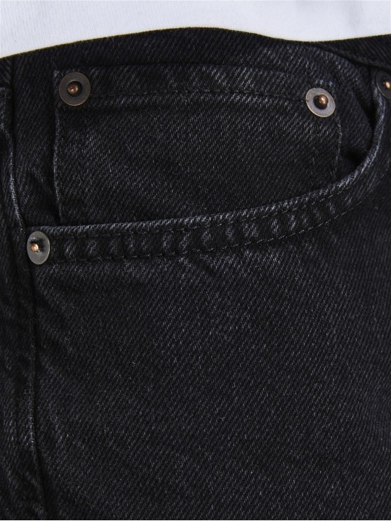 Jack Jones Men's High Waisted Loose Black Denim Jeans