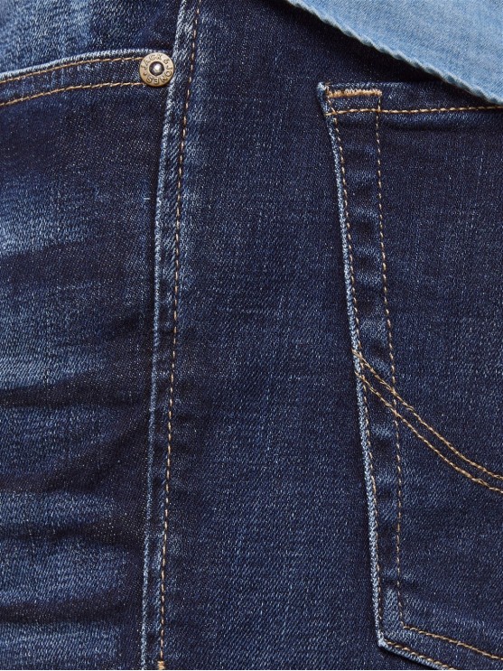 Мужские джинсы Jack Jones синего цвета с прямым фасоном
