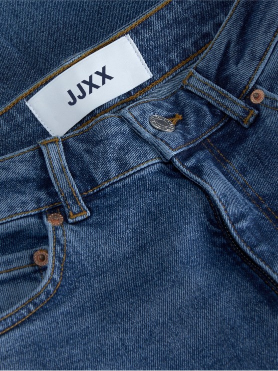 JJXX Women's High Rise Mom Jeans in Medium Blue