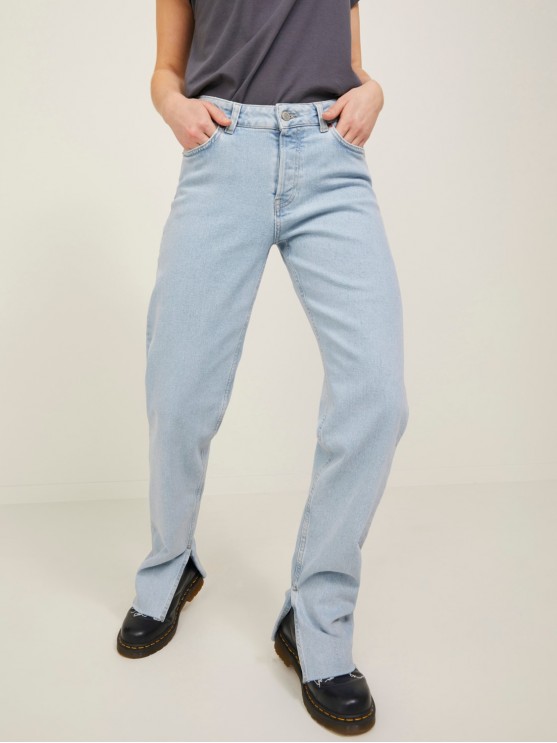 JJXX джинси середньої посадки прямого фасону для жінок у блакитному кольорі
