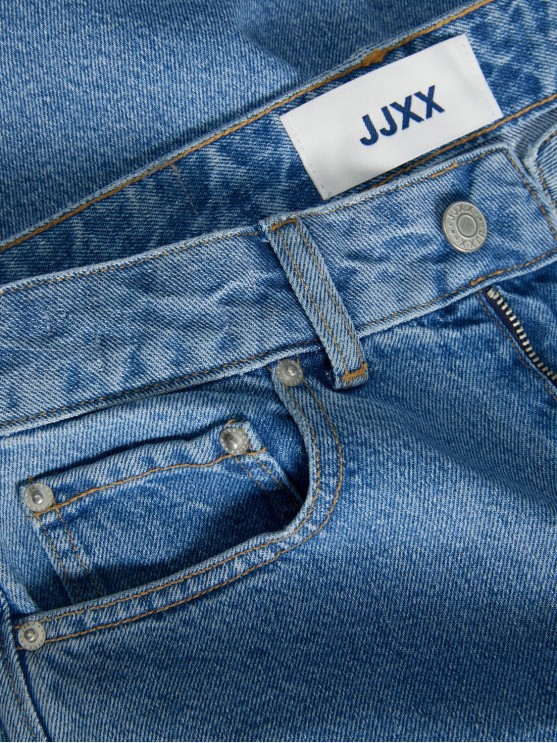 JJXX Джинсы с высокой посадкой и широким фасоном для женщин, рваные и блакитные.