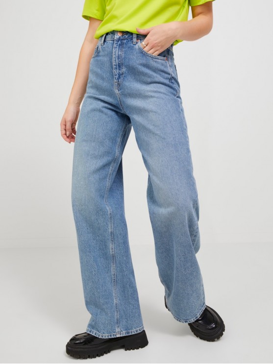 JJXX Широкие блакитные джинсы с высокой посадкой для женщин