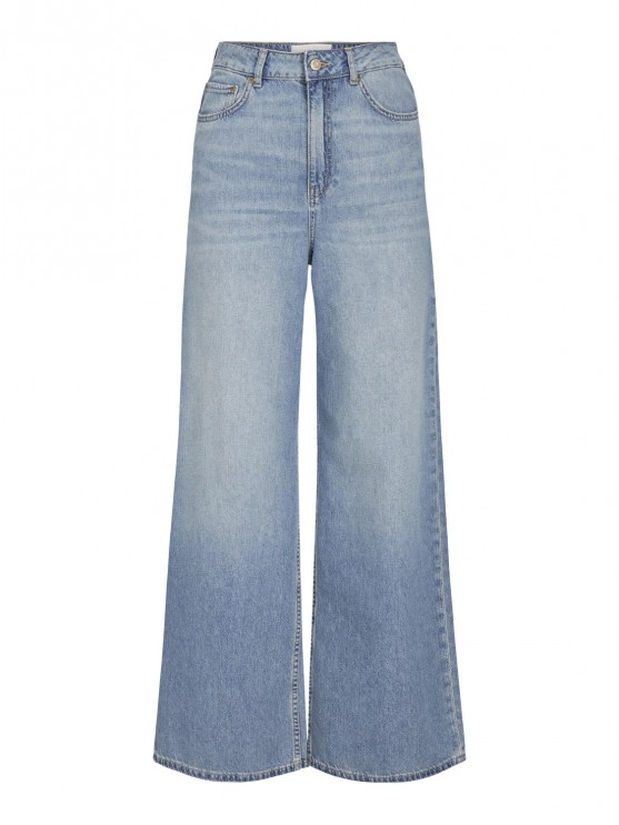 JJXX Women's High-Waisted Wide-Leg Light Blue Denim Jeans