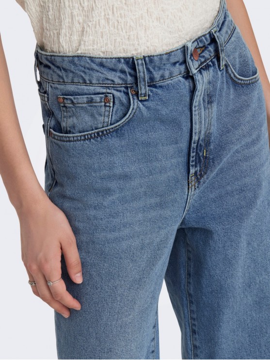 Широкие джинсы с высокой посадкой в блакитном цвете от Only для женщин