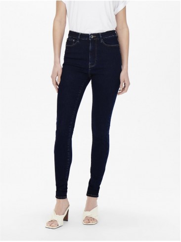 Dark Blue Skinny High Rise Jeans - Only 15247810