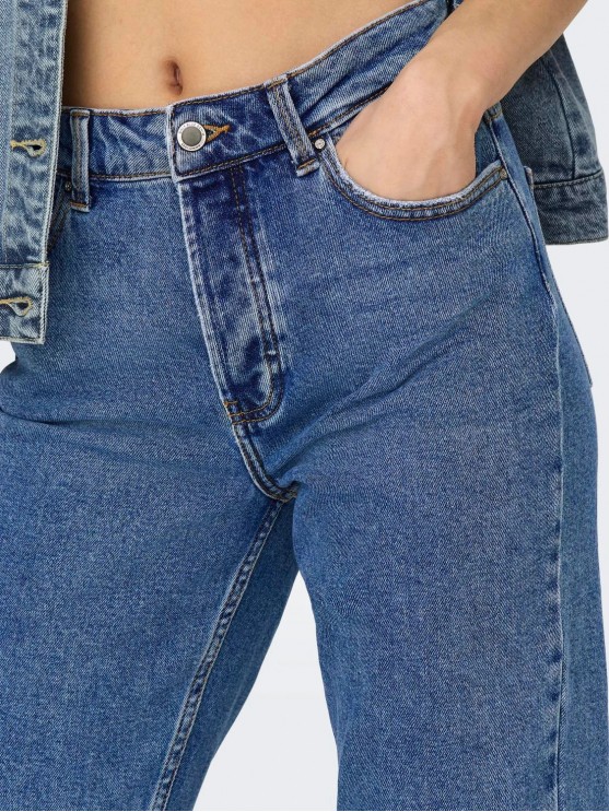 "Прямые джинсы с высокой посадкой в синем цвете от Only" (Female)