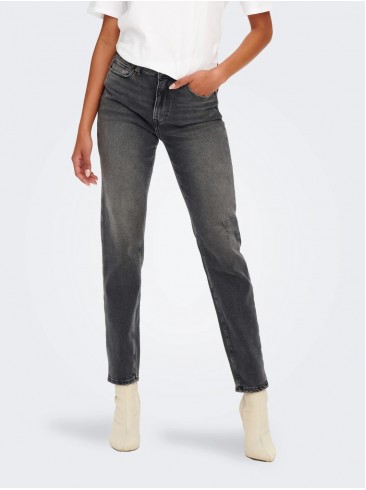 Прямі джинси з високою посадкою сірого кольору - Only 15259634 Dark Grey Denim