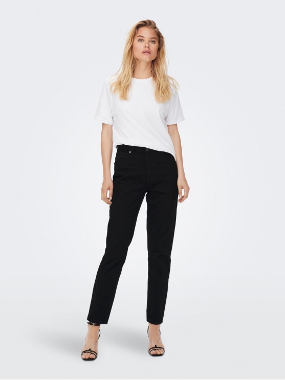Get the perfect high-waisted black mom jeans from Only for women