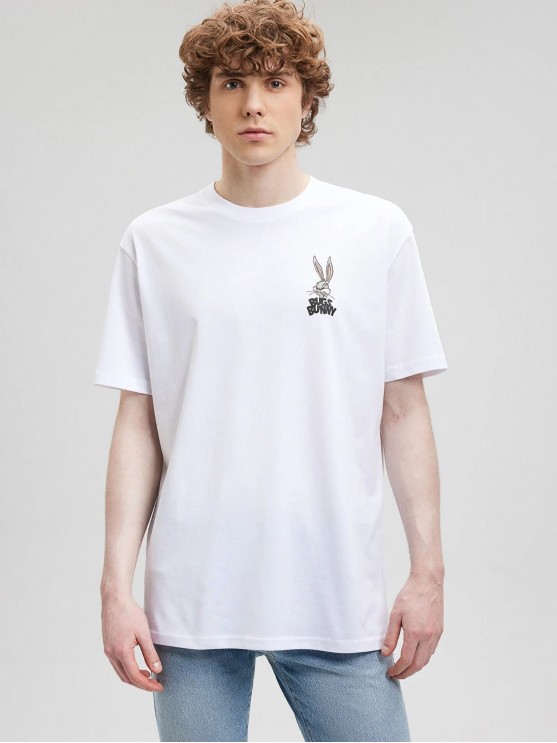 Чоловічі футболки Mavi з мультяшним принтом на білому фоні