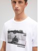Mavi Men's Printed White T-Shirt