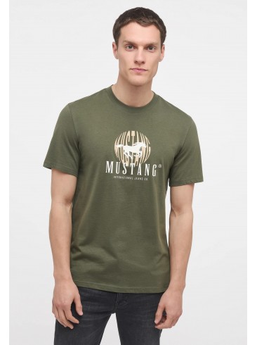 Mustang, t-shirts, print, green, English, 1014085 6414