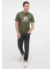 Green Mustang T-Shirt with Print for Men