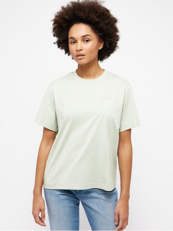 Mustang Women's Green T-Shirt with Logo Print