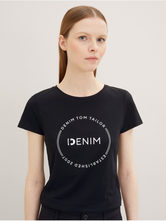 Tom Tailor Black Graphic Tee for Women