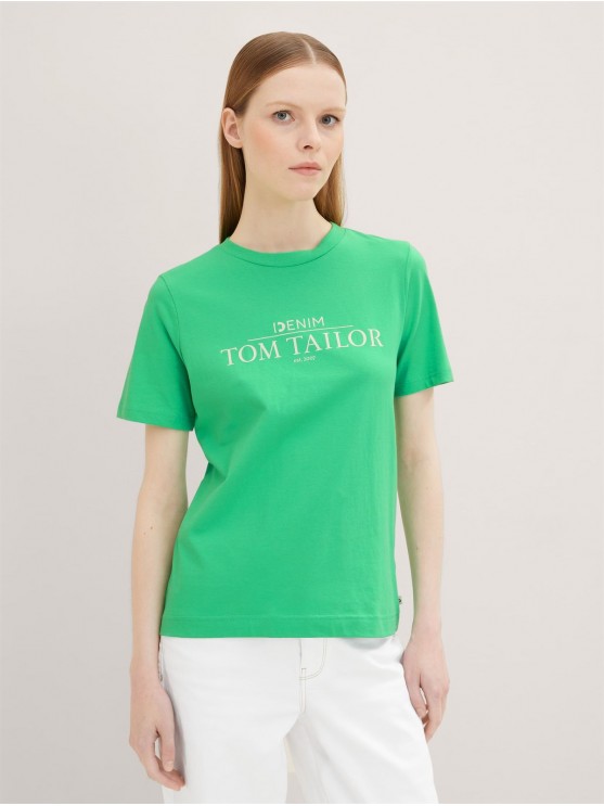 Женская футболка Tom Tailor зеленого цвета