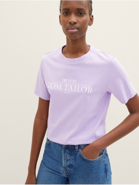 Lilac Tom Tailor T-Shirt with Print for Women