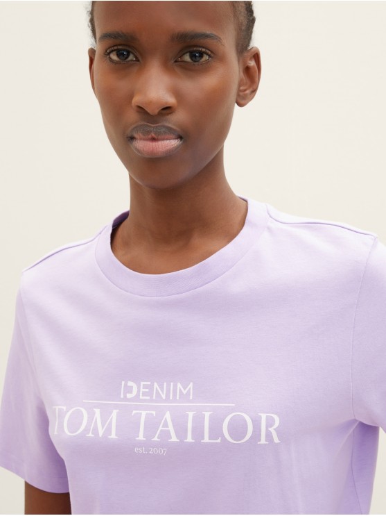 Женские лілові футболки з принтом від Tom Tailor