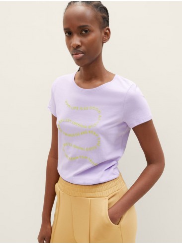 purple, slim fit, t-shirts, Tom Tailor, 1035383 31042