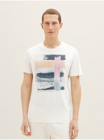 Tom Tailor, футболки з принтом, бежеві, бавовна, 1035556 18592